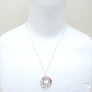 TIFFANY Co Triple Circle Ring Necklace Sterling Silver Metal